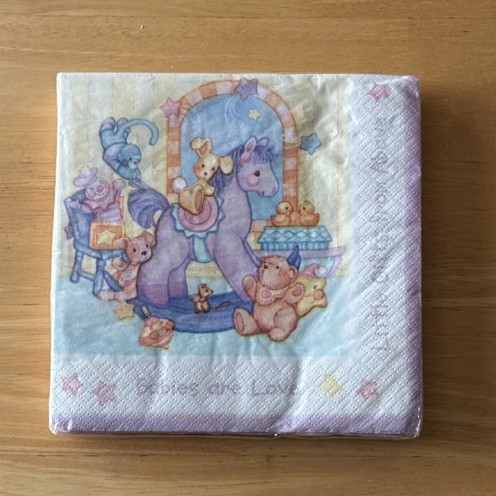 VTG Amscan Baby Shower Paper Napkins 16ct 3-Ply Stars Multicolor X 2